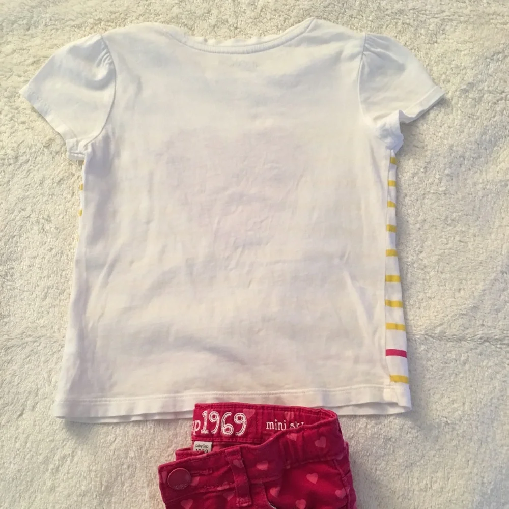 Beautiful Sequin Heart striped tee, size 4T.